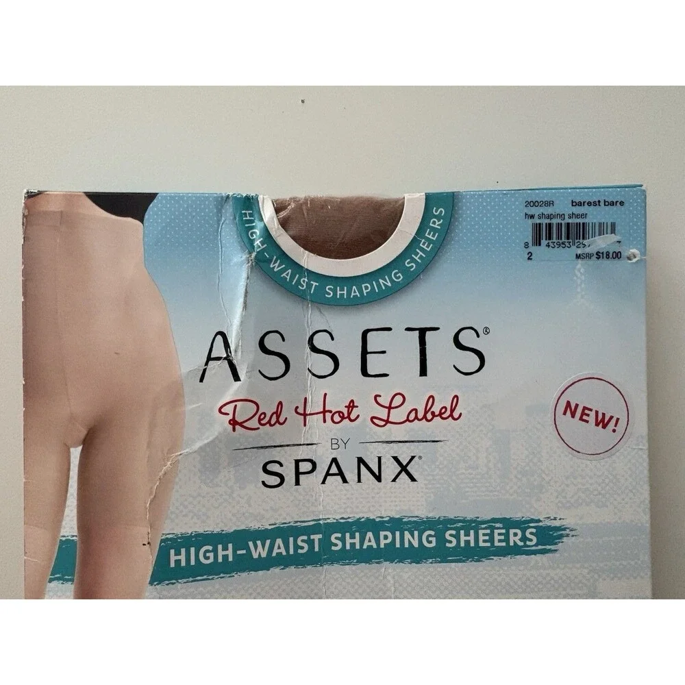 Spanx Assets Red Hot Label Sheers 2 124-155 lbs Barest Bare Shaping Nylons